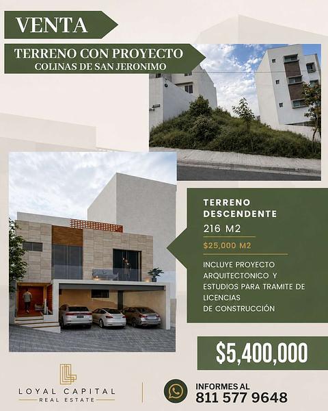 TERRENO RESIDENCIAL EN VENTA – COLINAS DE SAN JERÓNIMO